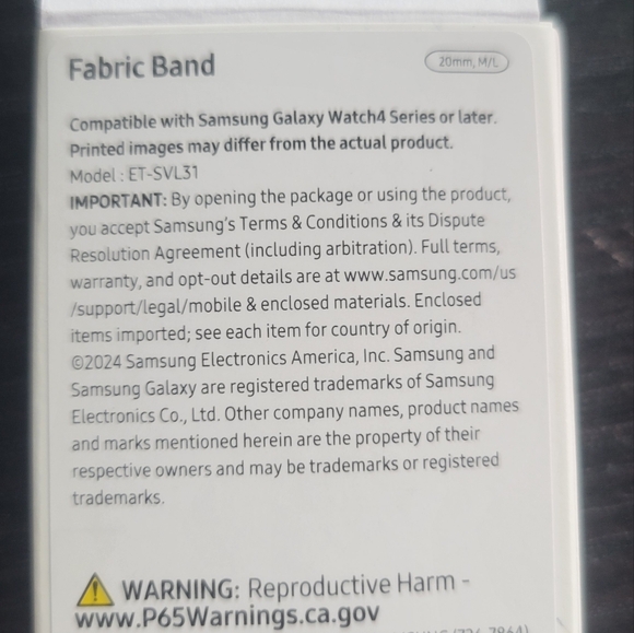 Galaxy Watch Fabric Band M/L - Picture 2 of 4